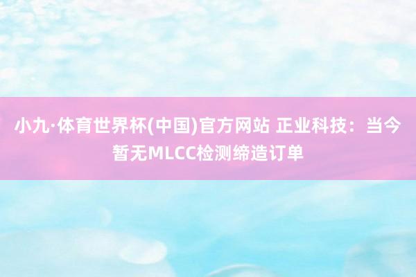 小九·体育世界杯(中国)官方网站 正业科技：当今暂无MLCC检测缔造订单