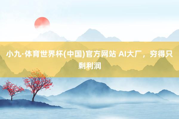小九·体育世界杯(中国)官方网站 AI大厂，穷得只剩利润