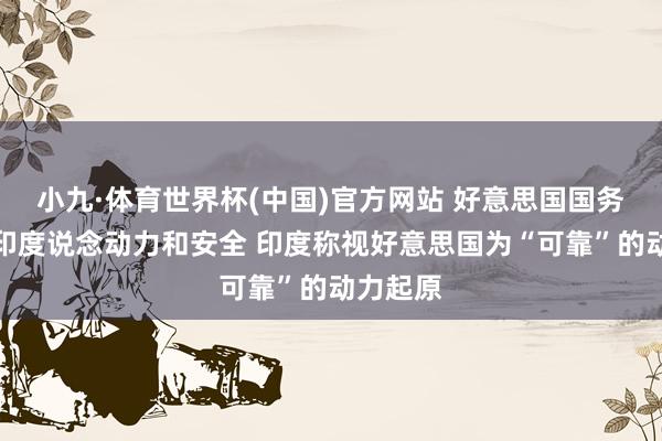 小九·体育世界杯(中国)官方网站 好意思国国务卿访谒印度说念动力和安全 印度称视好意思国为“可靠”的动力起原
