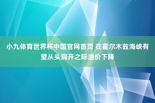 小九体育世界杯中国官网首页 在霍尔木兹海峡有望从头洞开之际油价下降