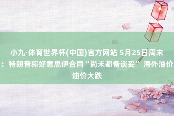 小九·体育世界杯(中国)官方网站 5月25日周末要闻：特朗普称好意思伊合同“尚未都备谈妥” 海外油价大跌