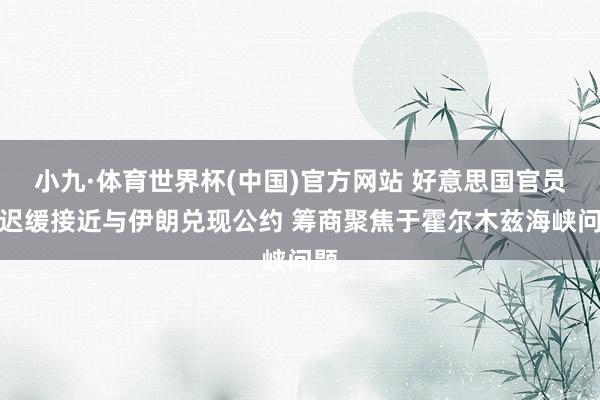 小九·体育世界杯(中国)官方网站 好意思国官员称迟缓接近与伊朗兑现公约 筹商聚焦于霍尔木兹海峡问题
