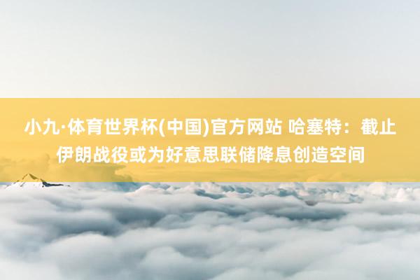 小九·体育世界杯(中国)官方网站 哈塞特：截止伊朗战役或为好意思联储降息创造空间