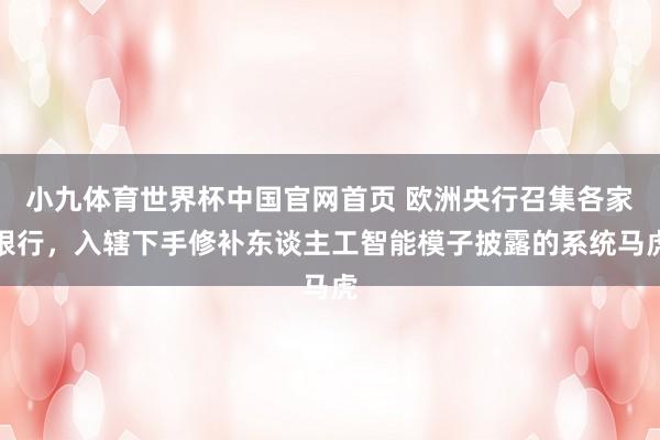 小九体育世界杯中国官网首页 欧洲央行召集各家银行，入辖下手修补东谈主工智能模子披露的系统马虎