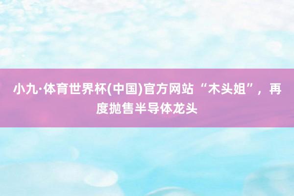 小九·体育世界杯(中国)官方网站 “木头姐”，再度抛售半导体龙头