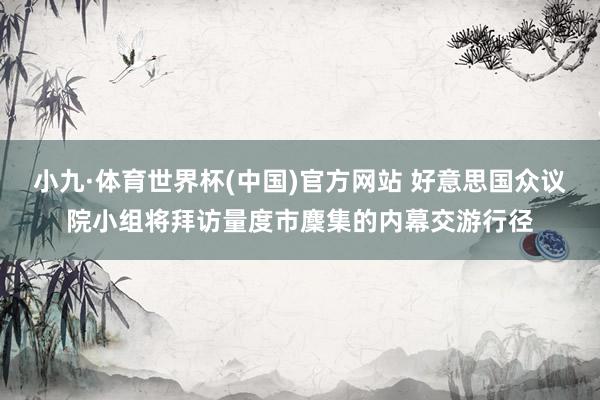 小九·体育世界杯(中国)官方网站 好意思国众议院小组将拜访量度市麇集的内幕交游行径