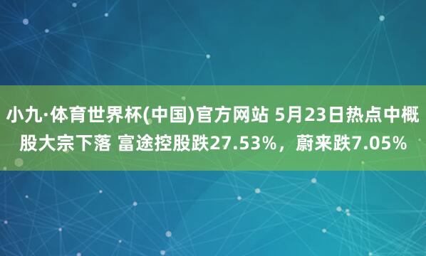 小九·体育世界杯(中国)官方网站 5月23日热点中概股大宗下落 富途控股跌27.53%，蔚来跌7.05%