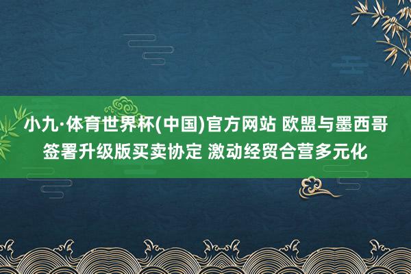 小九·体育世界杯(中国)官方网站 欧盟与墨西哥签署升级版买卖协定 激动经贸合营多元化