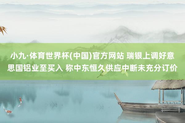 小九·体育世界杯(中国)官方网站 瑞银上调好意思国铝业至买入 称中东恒久供应中断未充分订价