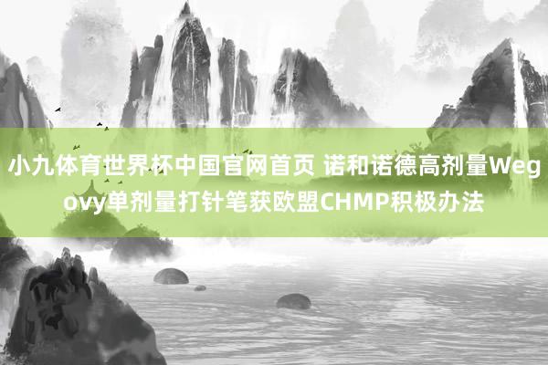 小九体育世界杯中国官网首页 诺和诺德高剂量Wegovy单剂量打针笔获欧盟CHMP积极办法