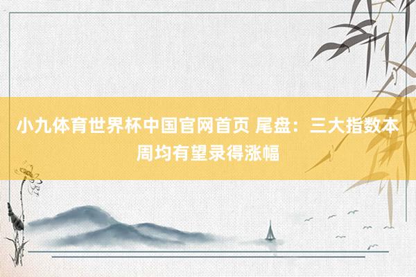 小九体育世界杯中国官网首页 尾盘：三大指数本周均有望录得涨幅