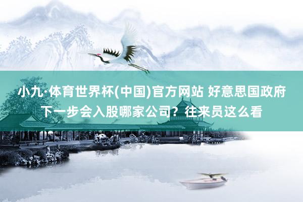 小九·体育世界杯(中国)官方网站 好意思国政府下一步会入股哪家公司？往来员这么看
