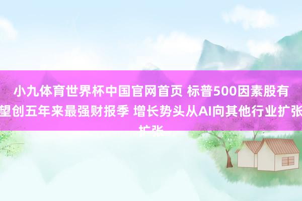 小九体育世界杯中国官网首页 标普500因素股有望创五年来最强财报季 增长势头从AI向其他行业扩张