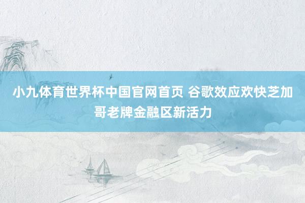 小九体育世界杯中国官网首页 谷歌效应欢快芝加哥老牌金融区新活力