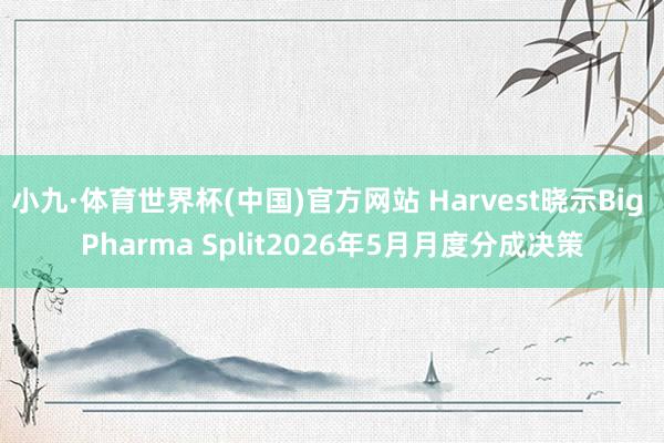 小九·体育世界杯(中国)官方网站 Harvest晓示Big Pharma Split2026年5月月度分成决策
