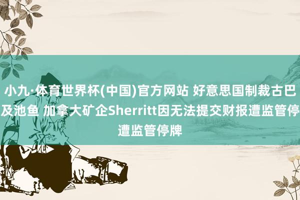 小九·体育世界杯(中国)官方网站 好意思国制裁古巴殃及池鱼 加拿大矿企Sherritt因无法提交财报遭监管停牌