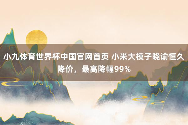 小九体育世界杯中国官网首页 小米大模子晓谕恒久降价，最高降幅99%
