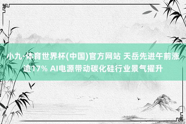 小九·体育世界杯(中国)官方网站 天岳先进午前涨逾17% AI电源带动碳化硅行业景气擢升