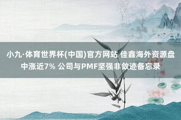 小九·体育世界杯(中国)官方网站 佳鑫海外资源盘中涨近7% 公司与PMF坚强非敛迹备忘录