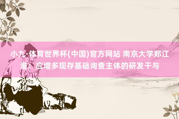 小九·体育世界杯(中国)官方网站 南京大学郑江淮：应增多现存基础询查主体的研发干与
