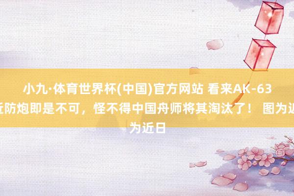 小九·体育世界杯(中国)官方网站 看来AK-630近防炮即是不可，怪不得中国舟师将其淘汰了！ 图为近日