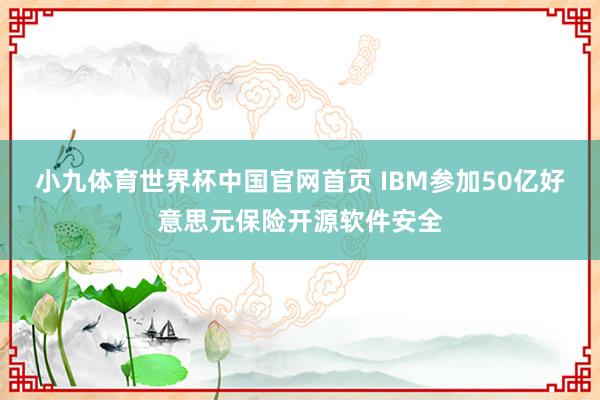 小九体育世界杯中国官网首页 IBM参加50亿好意思元保险开源软件安全