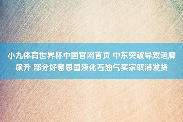小九体育世界杯中国官网首页 中东突破导致运脚飙升 部分好意思国液化石油气买家取消发货