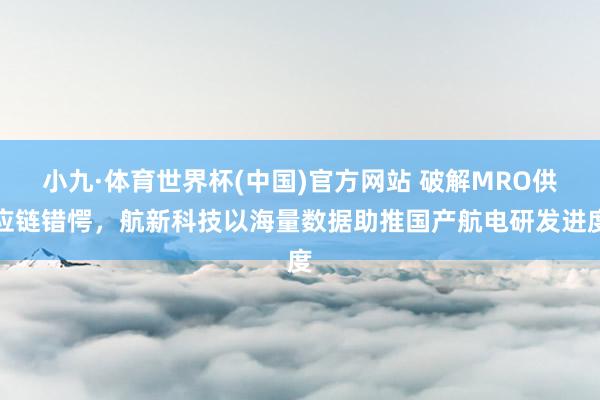 小九·体育世界杯(中国)官方网站 破解MRO供应链错愕，航新科技以海量数据助推国产航电研发进度