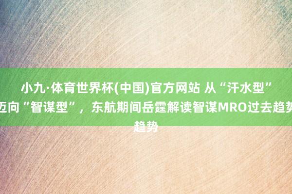 小九·体育世界杯(中国)官方网站 从“汗水型”迈向“智谋型”，东航期间岳霆解读智谋MRO过去趋势