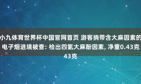 小九体育世界杯中国官网首页 游客捎带含大麻因素的电子烟进境被查: 检出四氢大麻酚因素， 净重0.43克
