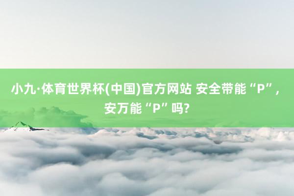 小九·体育世界杯(中国)官方网站 安全带能“P”， 安万能“P”吗?