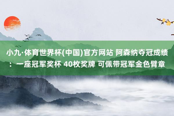 小九·体育世界杯(中国)官方网站 阿森纳夺冠成绩：一座冠军奖杯 40枚奖牌 可佩带冠军金色臂章