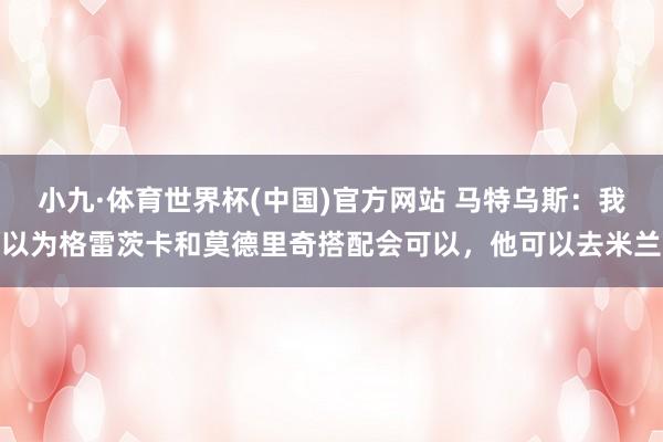 小九·体育世界杯(中国)官方网站 马特乌斯：我以为格雷茨卡和莫德里奇搭配会可以，他可以去米兰