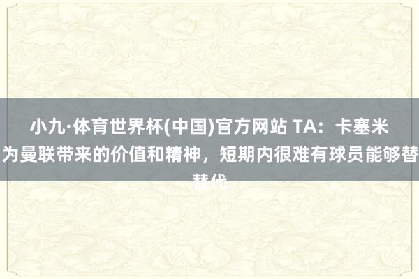 小九·体育世界杯(中国)官方网站 TA：卡塞米罗为曼联带来的价值和精神，短期内很难有球员能够替代