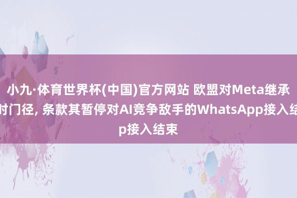 小九·体育世界杯(中国)官方网站 欧盟对Meta继承临时门径， 条款其暂停对AI竞争敌手的WhatsApp接入结束