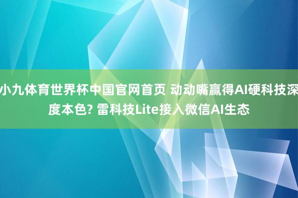 小九体育世界杯中国官网首页 动动嘴赢得AI硬科技深度本色? 雷科技Lite接入微信AI生态