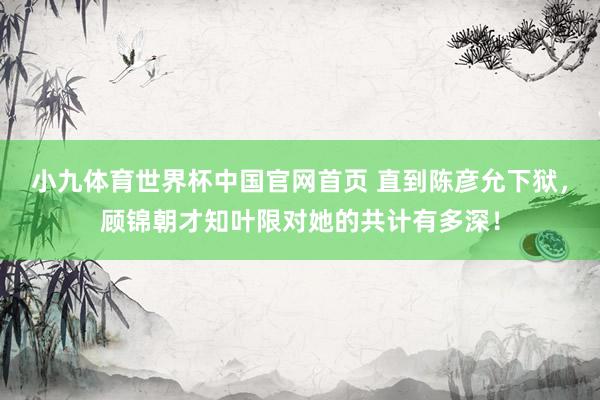 小九体育世界杯中国官网首页 直到陈彦允下狱，顾锦朝才知叶限对她的共计有多深！