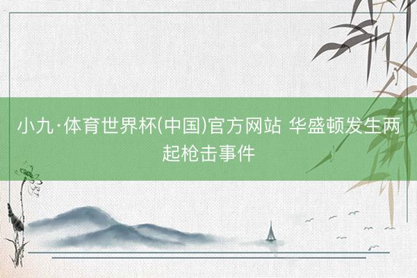 小九·体育世界杯(中国)官方网站 华盛顿发生两起枪击事件