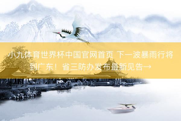小九体育世界杯中国官网首页 下一波暴雨行将到广东！省三防办发布最新见告→