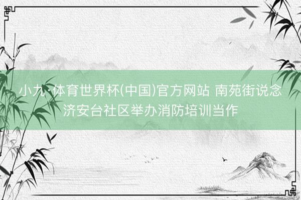小九·体育世界杯(中国)官方网站 南苑街说念济安台社区举办消防培训当作